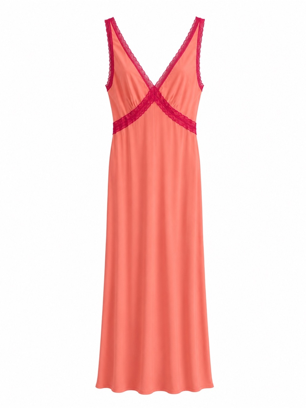 VRG GRL MEET ME ON THE DANCE FLOOR BIAS CUT MAXI DRESS CORAL